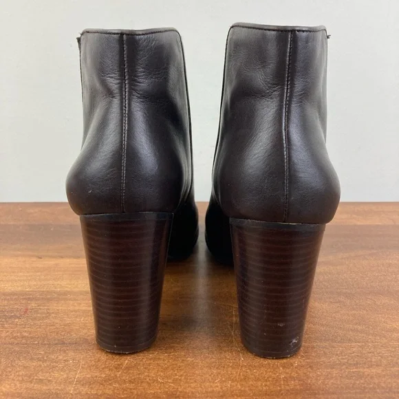 Ann Taylor Leather Ankle Bootie Brown Women’s Size 7M Pull On Boots Heeled. - Picture 5 of 13